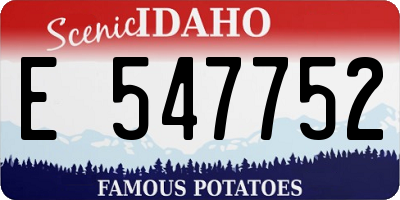 ID license plate E547752