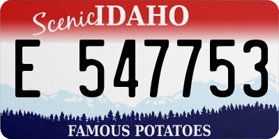 ID license plate E547753