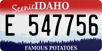 ID license plate E547756