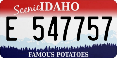 ID license plate E547757