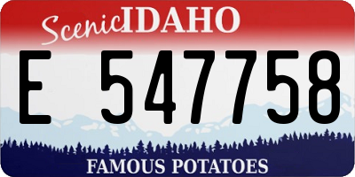 ID license plate E547758