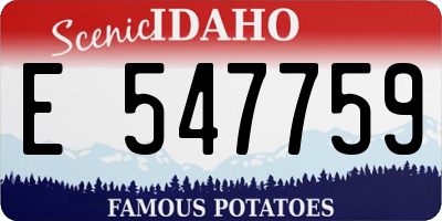ID license plate E547759
