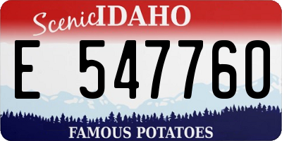 ID license plate E547760