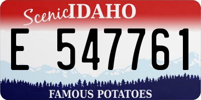 ID license plate E547761