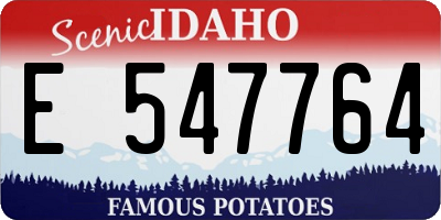ID license plate E547764
