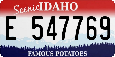 ID license plate E547769