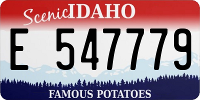 ID license plate E547779
