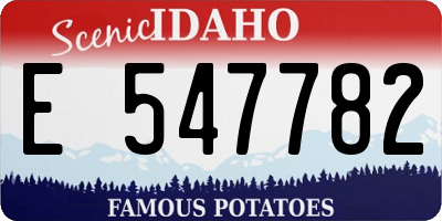 ID license plate E547782