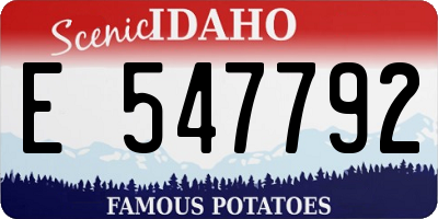 ID license plate E547792