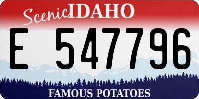 ID license plate E547796