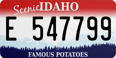 ID license plate E547799
