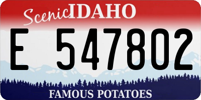 ID license plate E547802