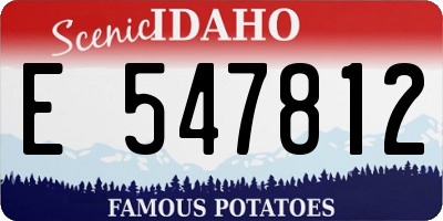 ID license plate E547812
