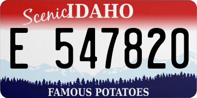 ID license plate E547820