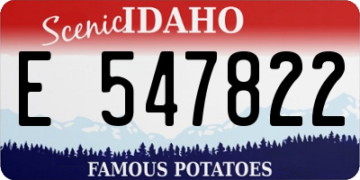 ID license plate E547822