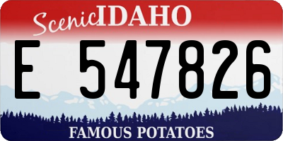 ID license plate E547826