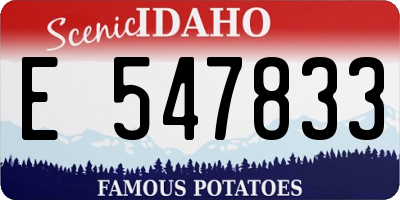 ID license plate E547833