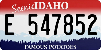 ID license plate E547852