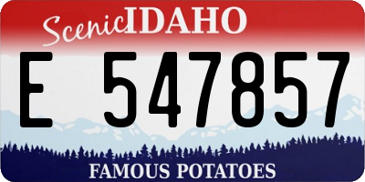 ID license plate E547857
