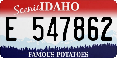 ID license plate E547862