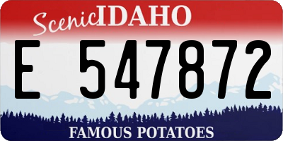 ID license plate E547872