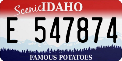 ID license plate E547874