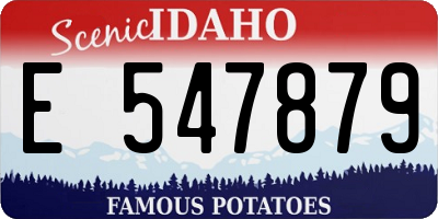 ID license plate E547879