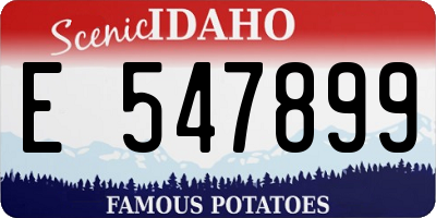 ID license plate E547899