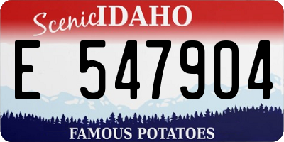 ID license plate E547904