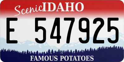 ID license plate E547925
