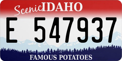 ID license plate E547937