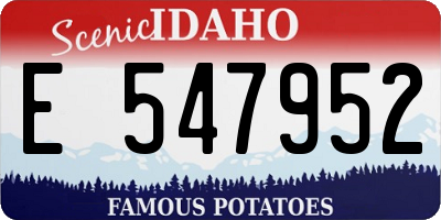 ID license plate E547952