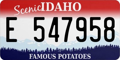ID license plate E547958
