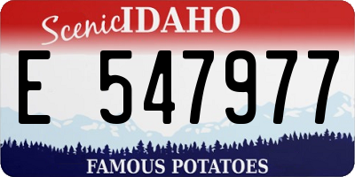 ID license plate E547977