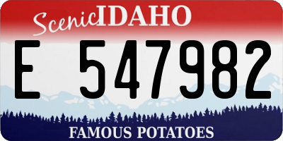 ID license plate E547982