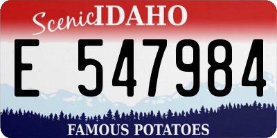 ID license plate E547984