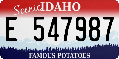 ID license plate E547987
