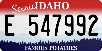 ID license plate E547992