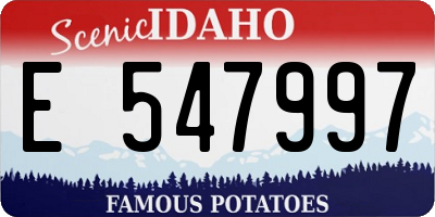 ID license plate E547997