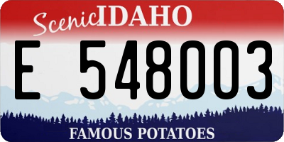 ID license plate E548003