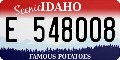 ID license plate E548008