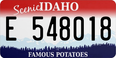 ID license plate E548018