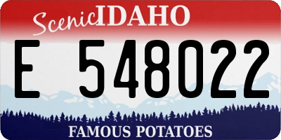 ID license plate E548022