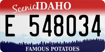 ID license plate E548034