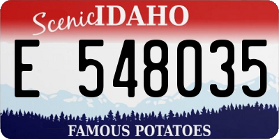 ID license plate E548035