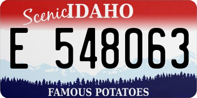 ID license plate E548063