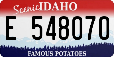 ID license plate E548070