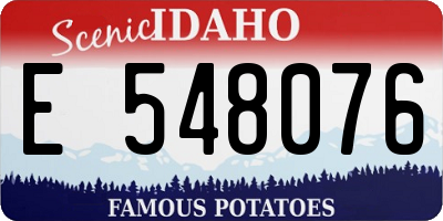 ID license plate E548076