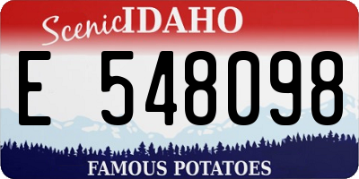 ID license plate E548098