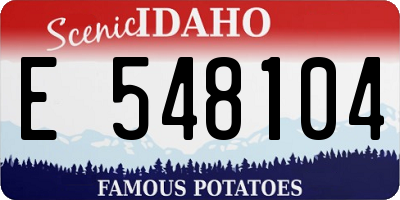ID license plate E548104